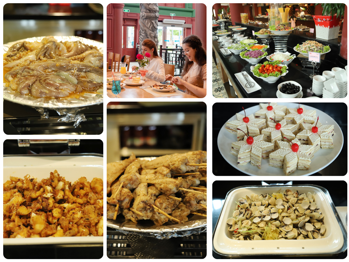 Menu buffet vô cùng đa dạng và hấp dẫn tại Công viên Rồng Hạ Long. (Nguồn: Sưu tầm)