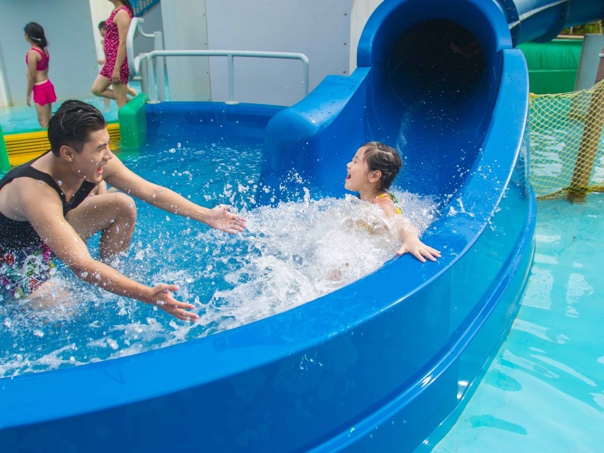 Điểm đặc biệt của công viên nước Hạ Long không chỉ nằm ở quy mô rộng lớn mà còn ở concept lấy cảm hứng từ những cơn bão nhiệt đới.