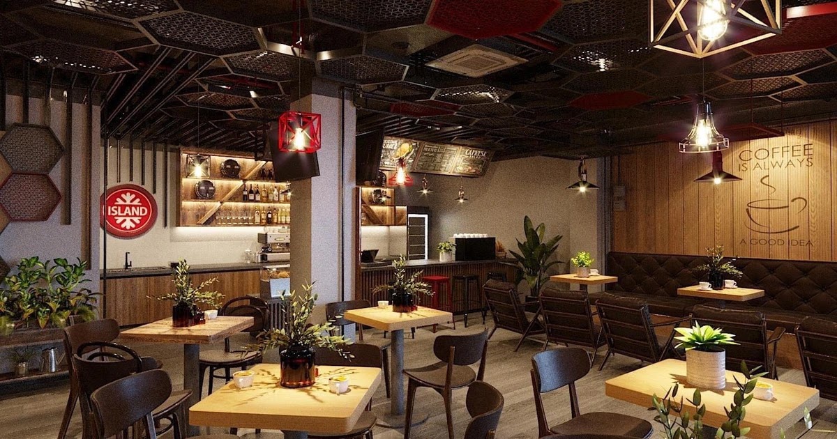Quán Snow Island Cafe phục vụ cà phê và nước trái cây đa dạng.